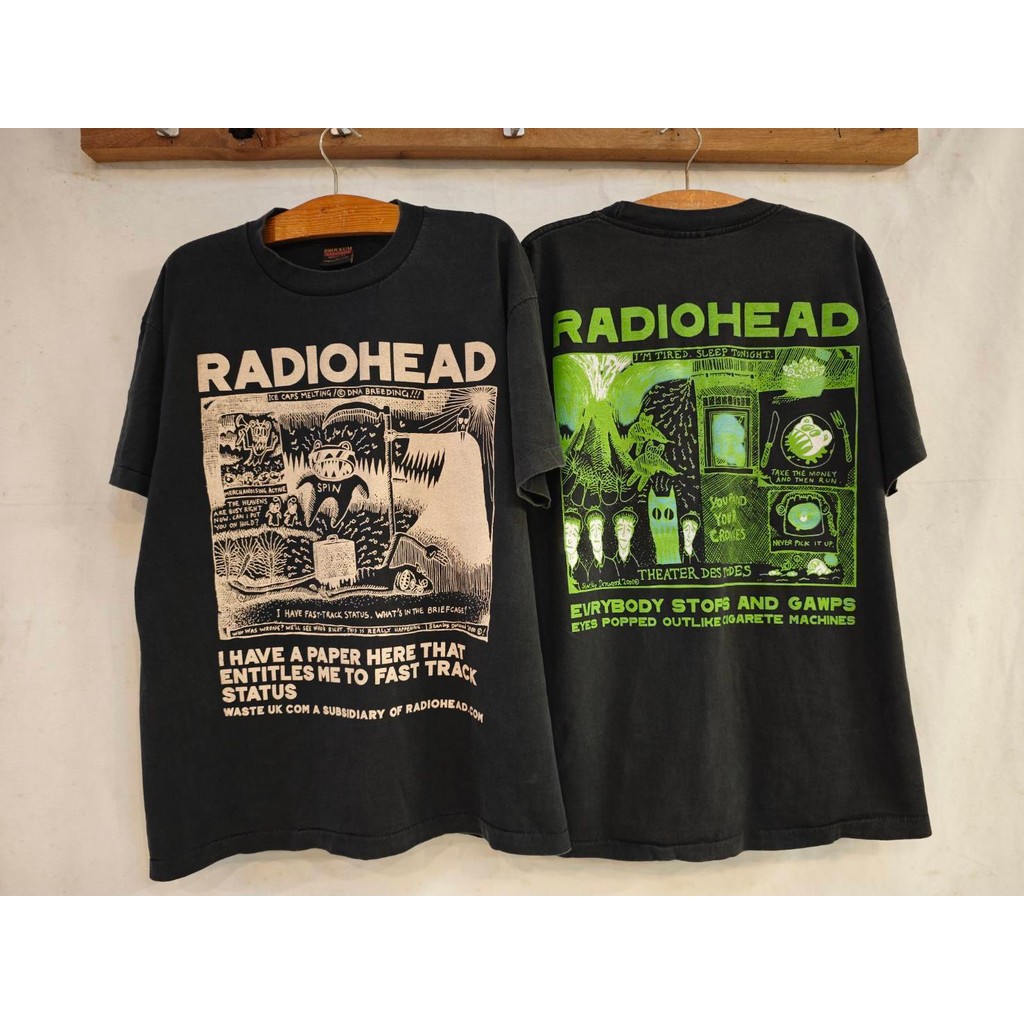 [ ล้านเสื้อ ] RADIOHEAD I HAVE A PAPER HERE Bio Washed เสื้อวินเทจ เสื้อทัวร์ วงร๊อค
