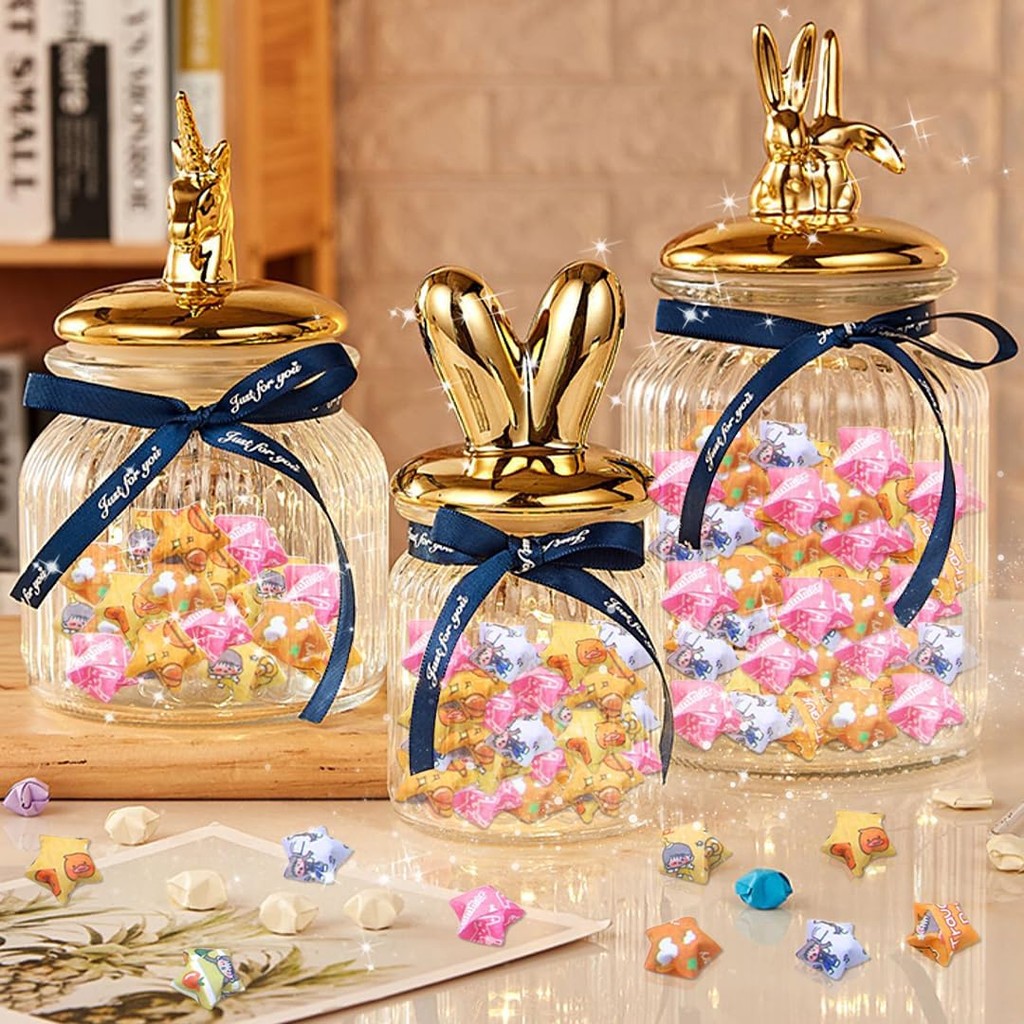 Zayookey 1080 Sheets Cute Stars Origami Paper of Cartoon Duck Lucky Stars Paper Strips for DIY Handc