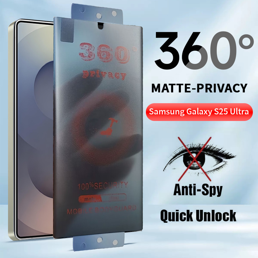 สําหรับ Samsung Galaxy S26 S25 S24 S23 S22 Ultra 3D กาวคลุมทั้งหมด Matte ความเป็นส่วนตัวเซรามิคป้องกันหน้าจอกระจกนิรภัยฟิล์ม