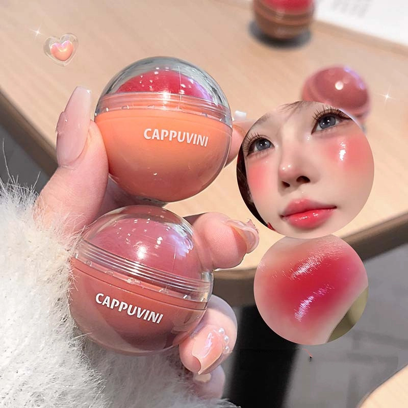 Cappuvini Vit Juice Blush Ball สามมิติ Brightening Natural Moisturizing