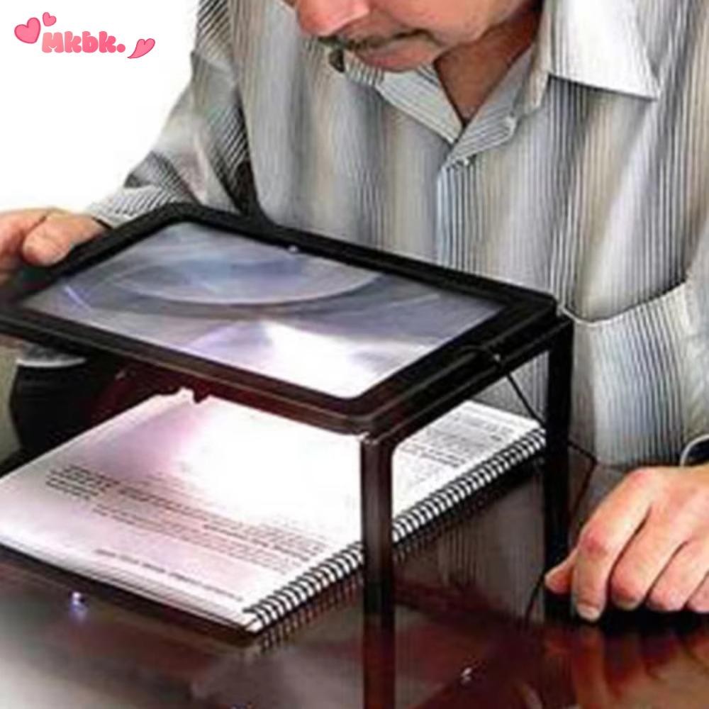 แว่นขยาย MKBK, แว่นขยาย PVC 3X แว่นขยายอ่านหนังสือ, การถักโต๊ะเลนส์ LED แบบพับได้