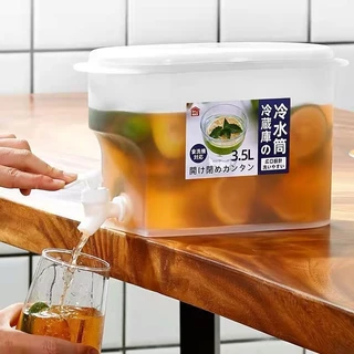 COD กาต้มน้ำเย็น เหยือกเครื่องดื่ม คูลเลอร์มีก๊อก 3.5L สําหรับตู้เย็น วัสดุพรีเมียม