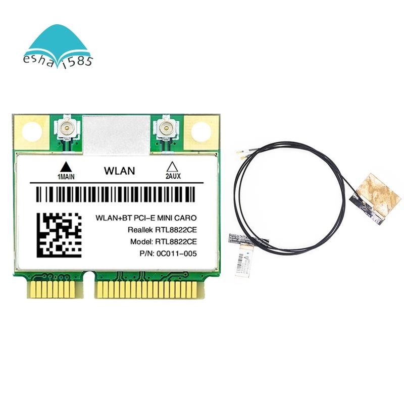 Eshai585RTL8822CE การ์ด WiFi+เสาอากาศ 1200Mbps รองรับแล็ปท็อป/พีซี 10/11