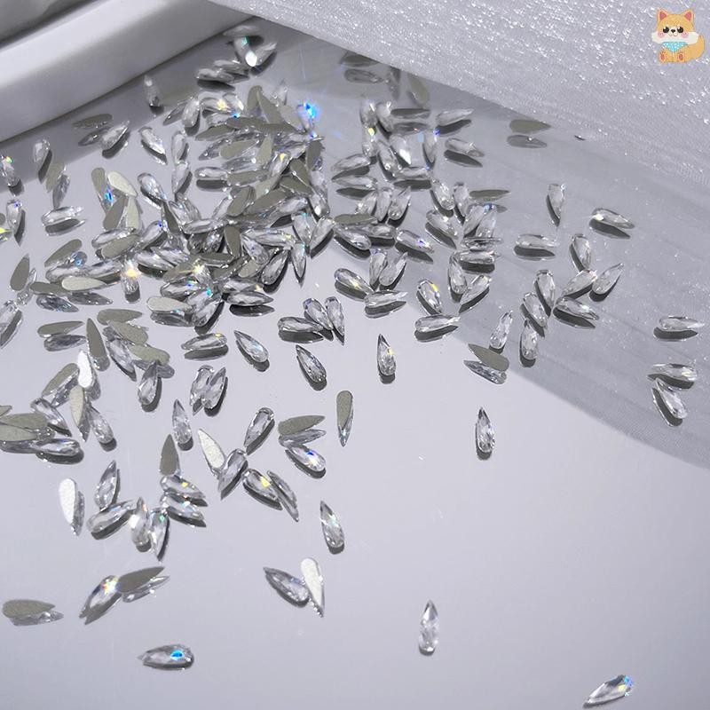 [VI] 100 ชิ้น Ultra-Shiny Horse Eye Zircon Nail Art Rhinestones Clear Waterdrop รูปหิน Flatback 3D อัญมณีเล็บ Decora TH - รูปที่ 6