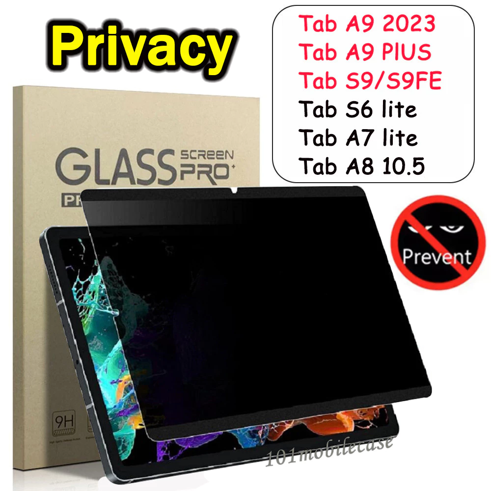 ฟิล์มกระจก นิรภัย เต็มจอ ฟิล์มความเป็นส่วนตัว ฟิล์มกันมอง สำหรับ Samsung Tab S6 lite Tab A7 lite Tab A11 A9 Plus A9Plus