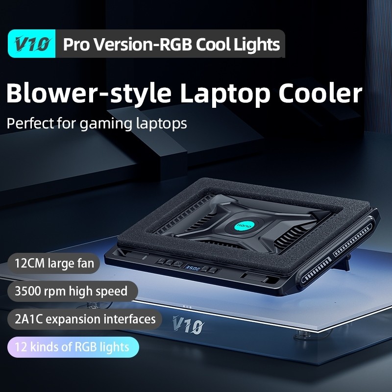 Llano Cooling Pad สำหรับแล็ปท็อป 13-17.3 นิ้ว พัดลมแรง 3500 RPM ระบายความร้อนดีเยี่ยม
