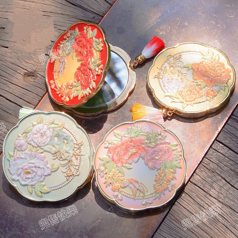 Luoyang Peony Flower Mirror,กระจกแต่งหน้าพับได้ Wenchuang,ของขวัญที่ระลึกการท่องเที่ยวในเมือง