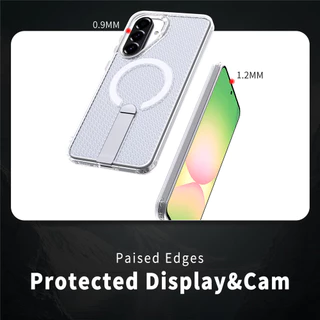 SAMSUNG เคสโทรศัพท์ตาข่ายกลวงสําหรับSamsung A56 A57 A17 A16 A36 A37 A26 A07 A06 A55 A35 A25 A15 A14 A05 A05S M56 F56 การกระจายความร้อนฝาครอบป้องกันแม่เหล็กวงเล็บโลหะAnti drop shell