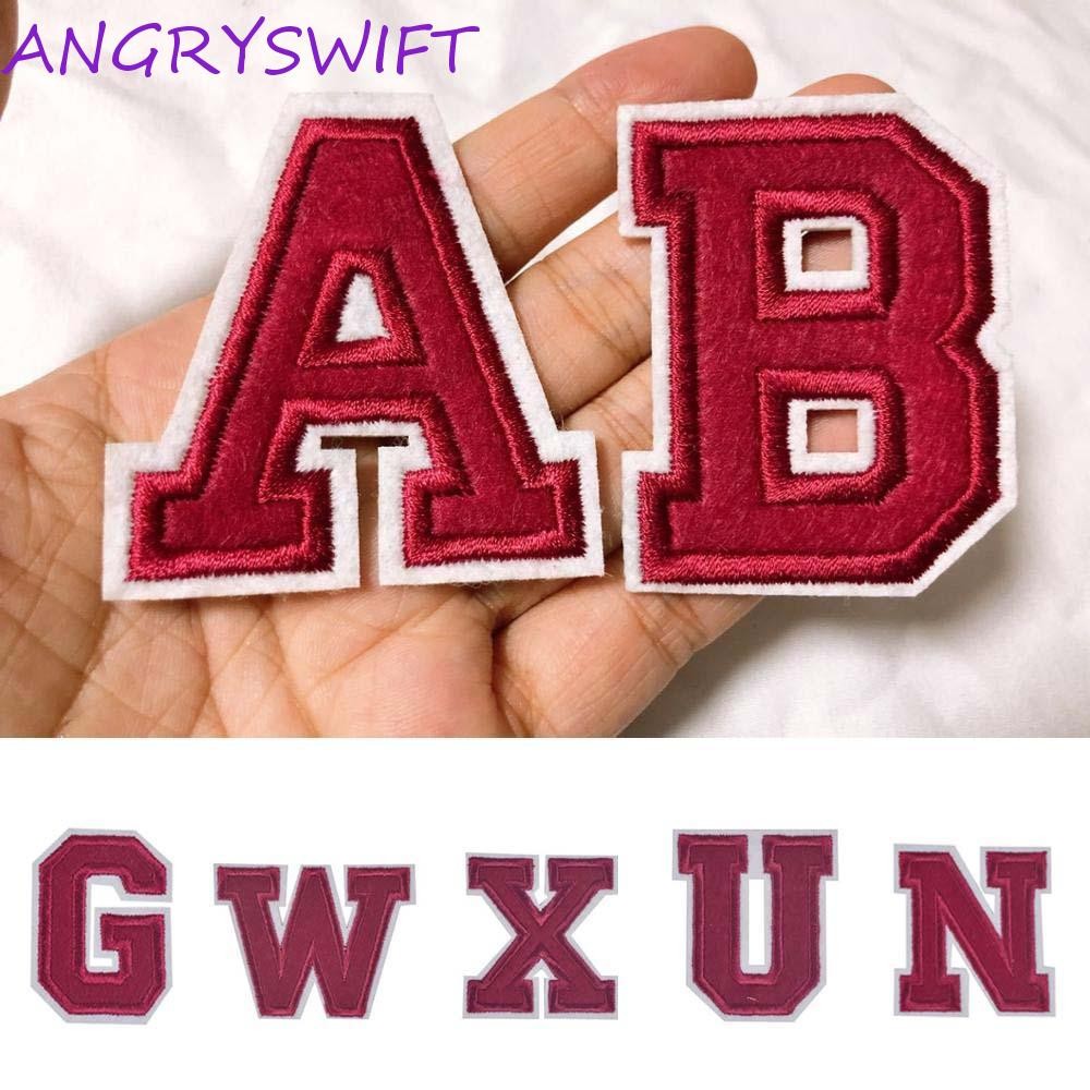 ANGRYSWIFT Letter Patch ตัวอักษรโลหะปักลายแบบ 3D สำหรับตกแต่งผ้า Applique