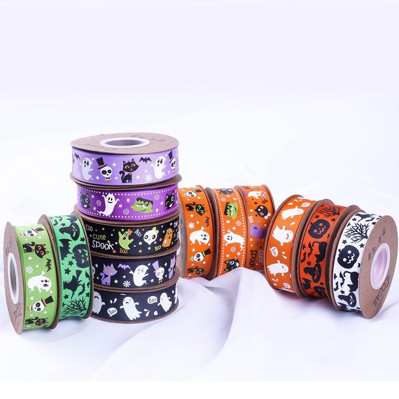 万圣节装 气 服装饰 ถัก刷带diy节房间饰礼盒包装带 南瓜ฮาโลวีนบรรยากาศเทศกาลตกแต่งพิมพ์ริบบิ้น di zhangsekai888.my服20250728