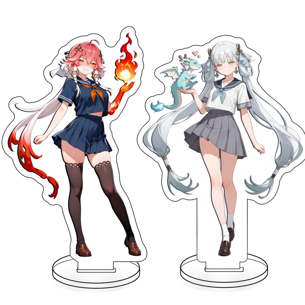 WutheringWaves Character Goods Acrylic Stand 2-Piece Set - School Uniform JK Version - Long Distance