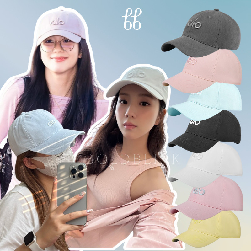 [21 สี]Jisoo x Alo Yoga หมวกเบสบอลแฟชั่นฤดูร้อนของผู้หญิง – การออกแบบใบหน้าที่เข้ากันทั้งหมด, หมวกกั