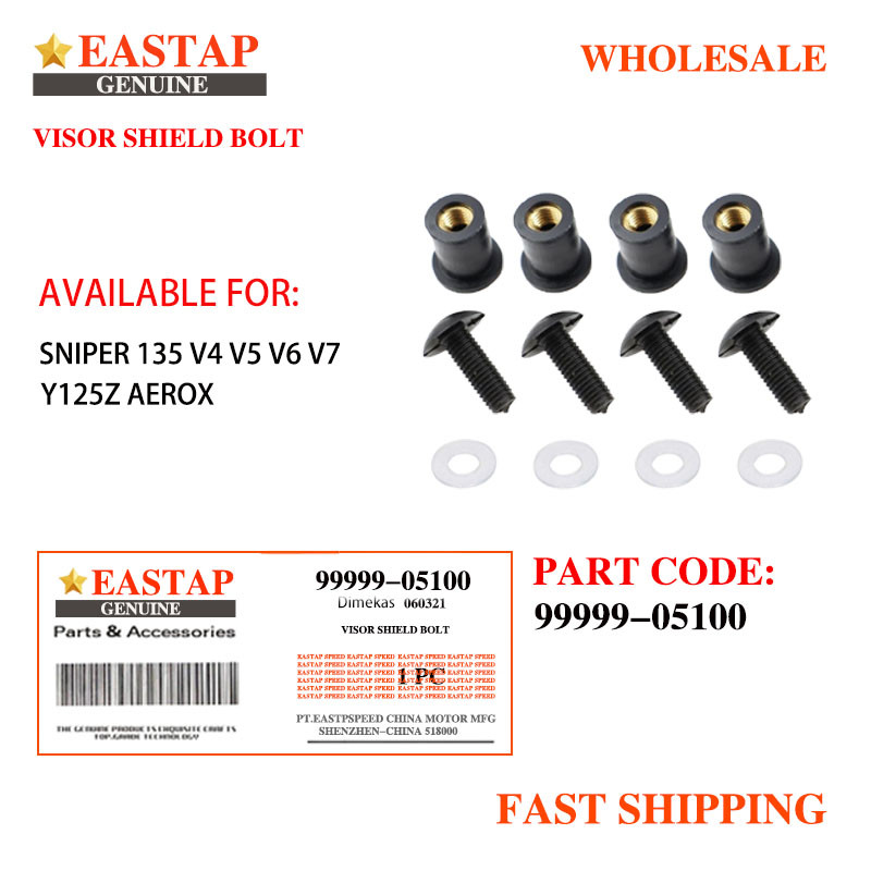 Shield Bolt/Visor Shield Bolt Sniper 135 V4/V5/V6/V7 Y125Z AEROX 8PCS-Nut Windsield Visor