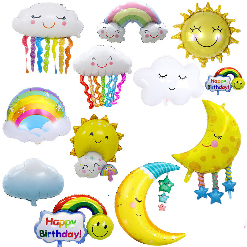 ส่งไว ลูกโป่งฟอยล์ รุ้ง ก้อนเมฆ พระอาทิตย์ balloon รูปที่ 3