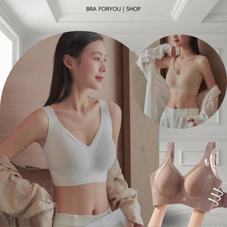 Bra Foryou ชุดชั้นในไร้โครงเนื้อผ้าไนล่อน สายใหญ่ (106) ตะขอหลังใหญ๋ สำหรับผู้หญิง Women