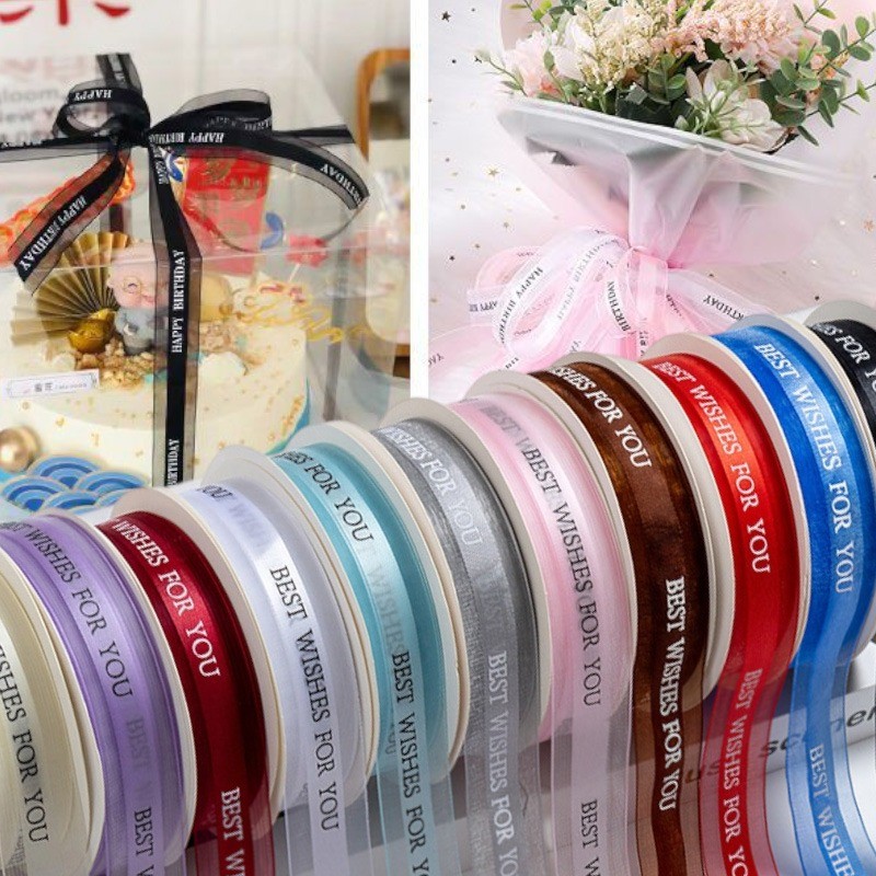 36 หลา ริบบิ้นชีฟองตัวอักษรริบบิ้นเชียร์แฮนด์เมดสําหรับห่อของขวัญงานฝีมือคริสต์มาสโบว์วันเกิดวันวาเลนไทน์ดอกไม้ห่อริบบิ้น
