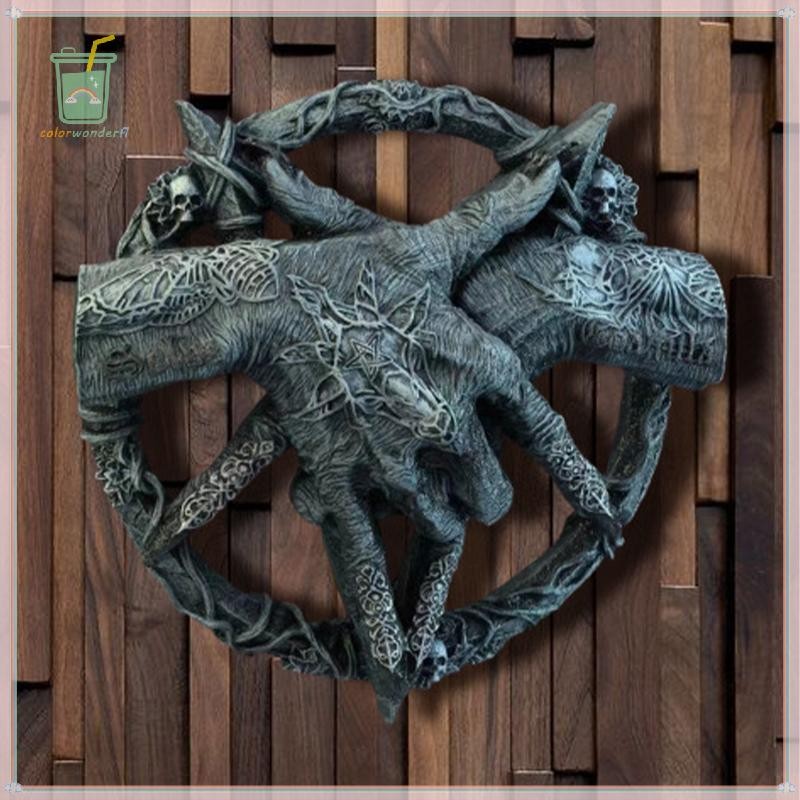 [สี] Devil Hand Sculpture Baphomet จี้ Pentagram Claw รูปปั้นตกแต่งงานฝีมือเรซิน Dreamcatcher Gothic เครื่องประดับตกแต่ง TH