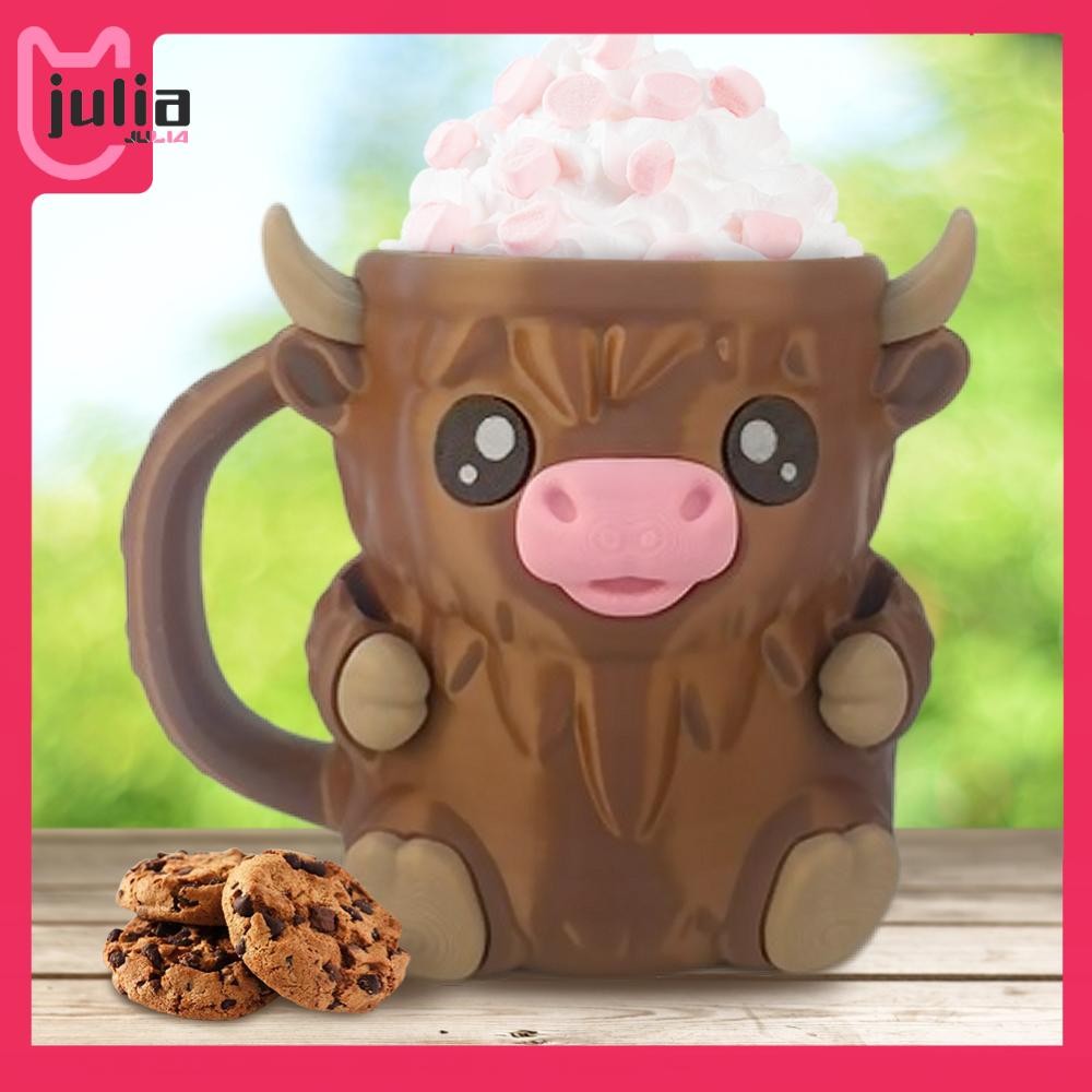 [Julia1.th] Highland Cow Ice Pint Holder with Antifreeze Handle น่ารักไอศกรีม Pint Reusable Popsicle