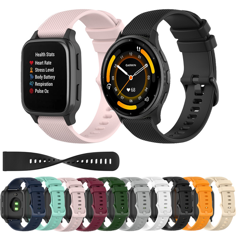 สายรัดซิลิโคนสําหรับ Garmin Venu 4 3 45 มม. 41 มม. Vivoactive 6 5 SQ สายรัดข้อมือแบบถอดเปลี่ยนได้