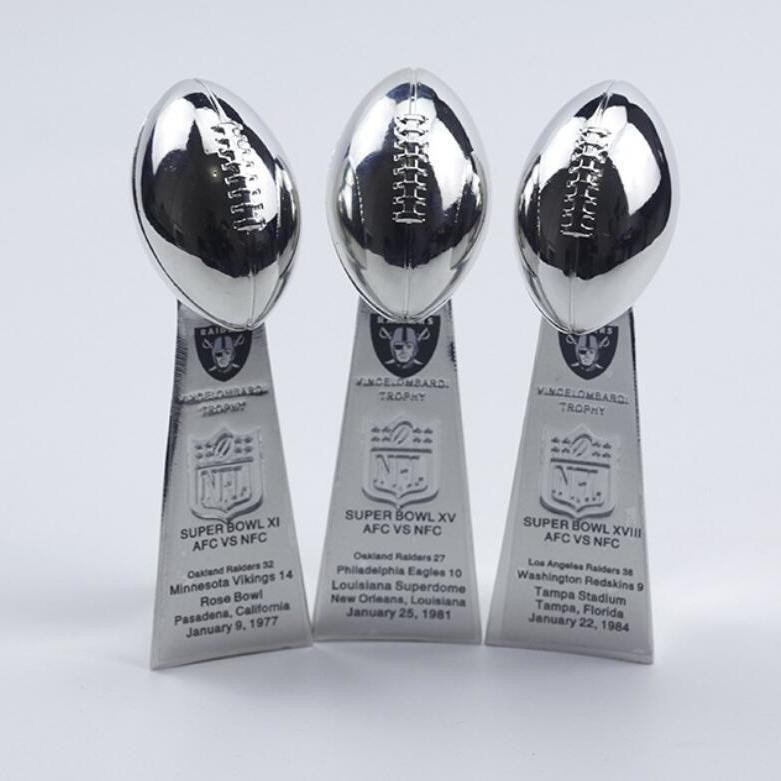 Oakland Raiders Raiders Super Bowl NFL10cm Lombardi Trophy ของขวัญวันเกิดเด็กผู้ชาย