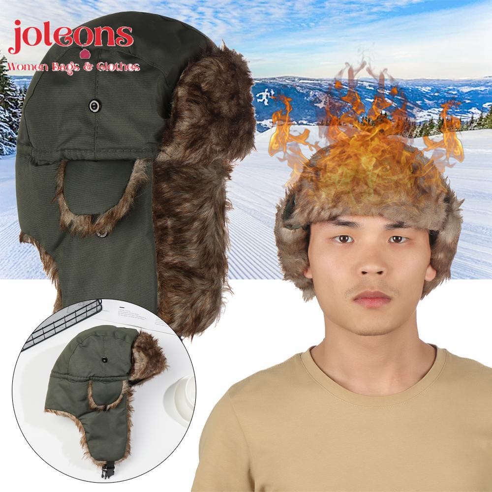 JOLEONS หมวกสกีดักเปอร์หูอบอุ่นรัสเซีย Ushanka