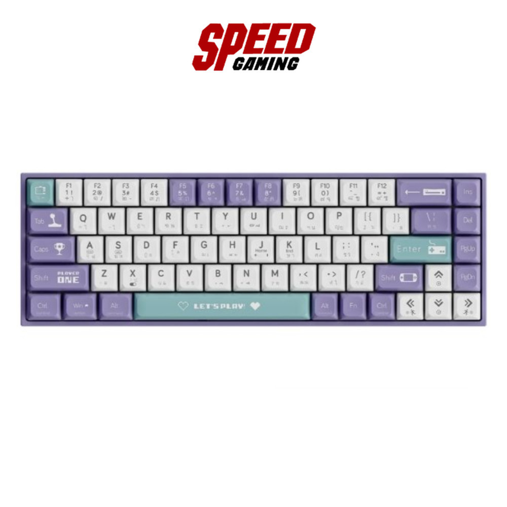 AJAZZ AK680 Wireless Lets Play Purple Blue/Red Switch KEYBOARD(คีย์บอร์ด) || By Speed Gaming