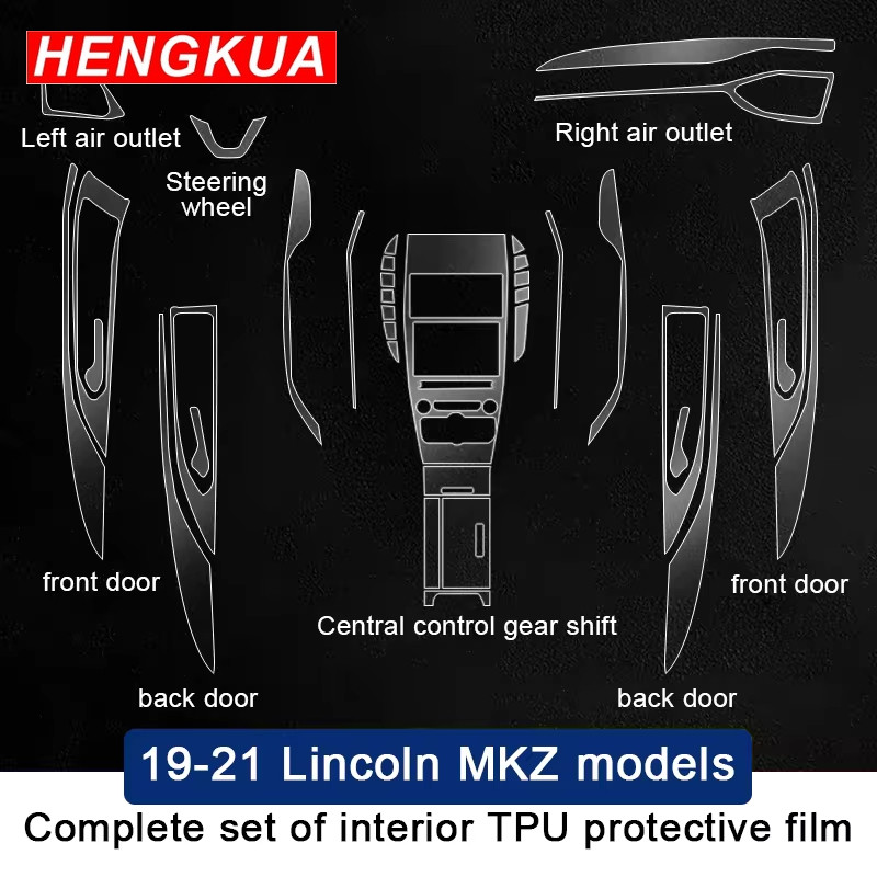 Tpu ฟิล์มโปร่งใสภายในรถสติกเกอร์คอนโซลกลาง Outlet เกียร์ประตู Windows ยกแผงสําหรับ Lincoln MKZ MKC 2