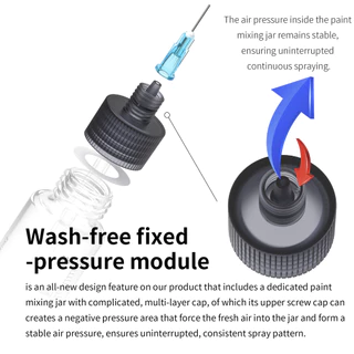 DSPIAE PT-AB Wash-Free Airbrush อุปกรณ์เสริม 50ml ขวดผสมสี 0.3 มม.0.5 มม.เฉพาะสเปรย์เข็ม Wash-Free Airbrush ชิ้นส่วนเครื่องมือ