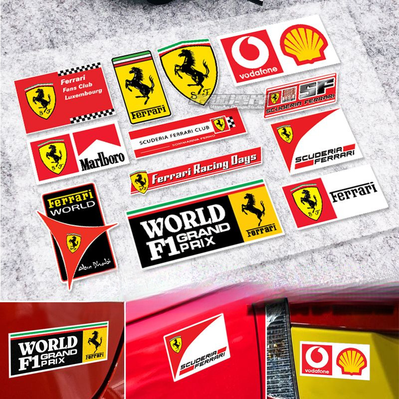 Ferrar stickers, SF90 rear spoiler stickers, F1 stickers, ROMA, Leclerc, Lewis, window decoration st