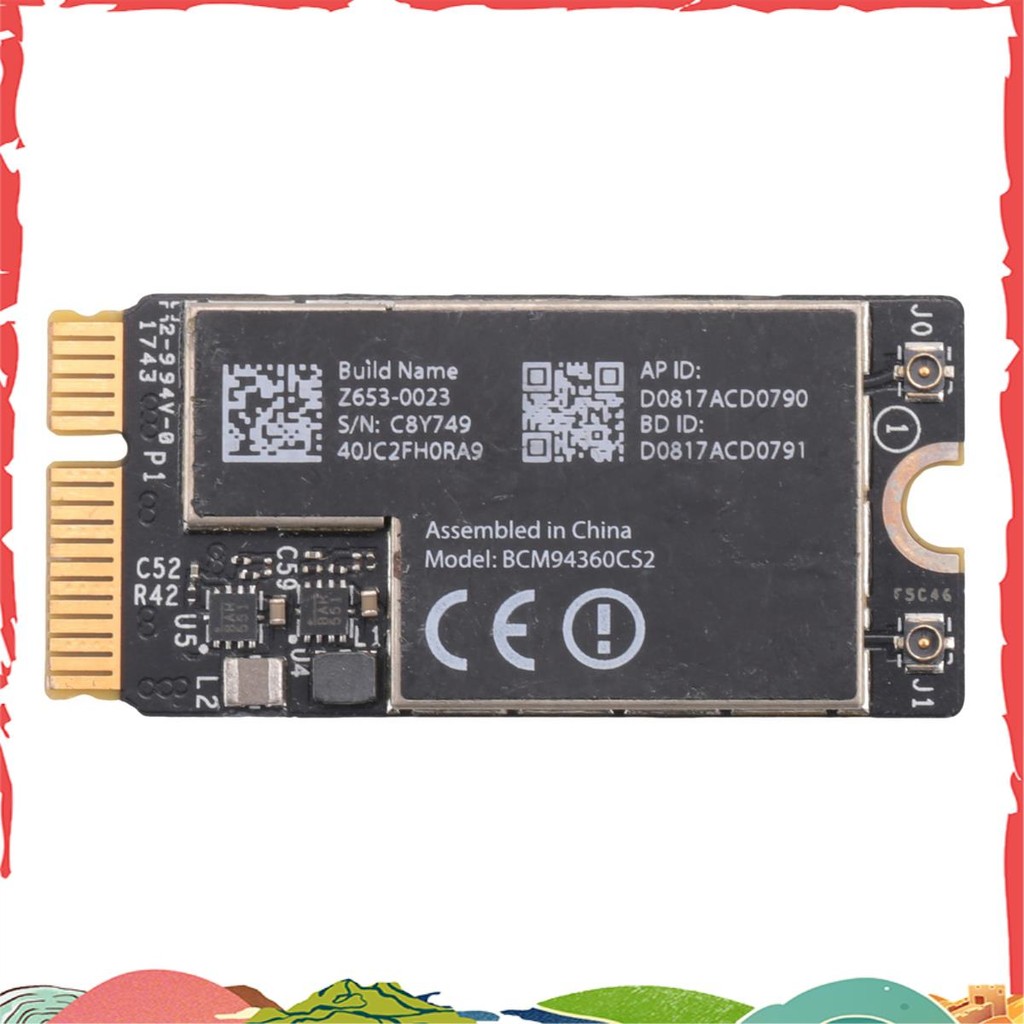 BCM94360CS2 การ์ด Wifi ไร้สาย 4.0 802.11Ac Hackintosh MacOS สําหรับ Air 11 นิ้ว A1465 13 นิ้ว A1466 