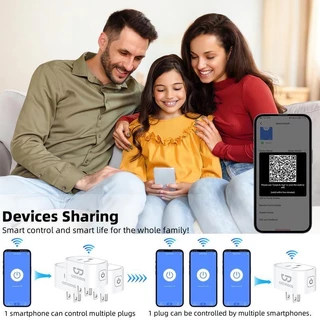 GOOJODOQ Wifi ปลั๊กอัจฉริยะพร้อมซ็อกเก็ตควบคุม APP Adaptor US Wireless Outlet Power Charger Converter