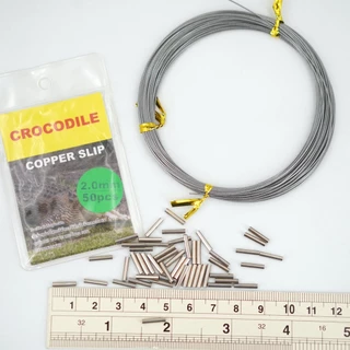 CROCODILE สลิปล็อคสายสลิง ปลอกรัดสลิง สลิปเปอร์ ล็อคลวดสลิงตกปลา COPPER SLIP (50ชิ้น/ซอง)