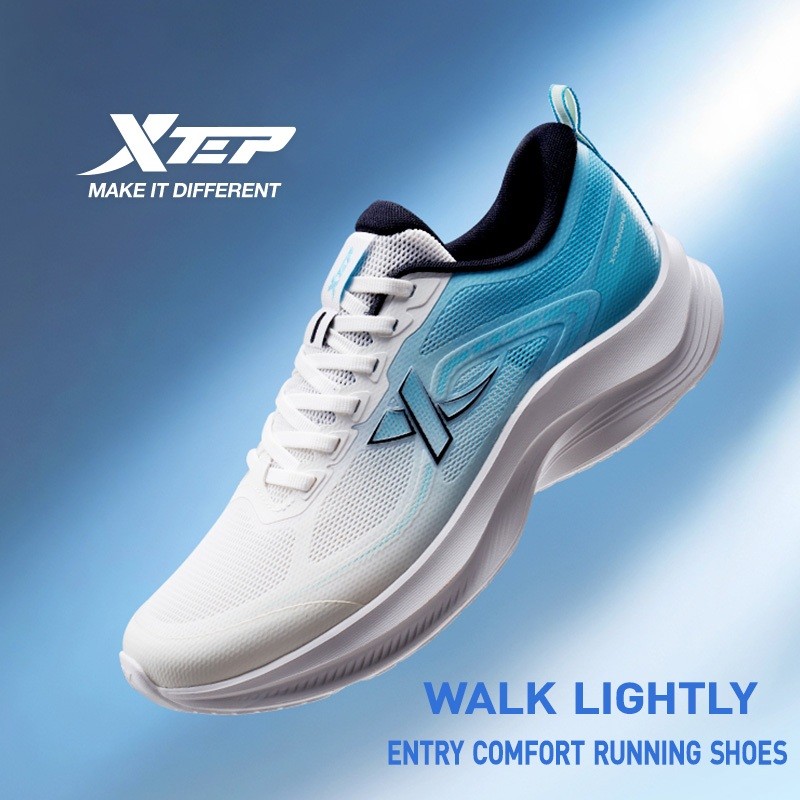 XTEP รองเท้าวิ่งสำหรับผู้ชาย ตาข่ายบางระบายอากาศ น้ำหนักเบาที่ดูดซับแรงกระแทก