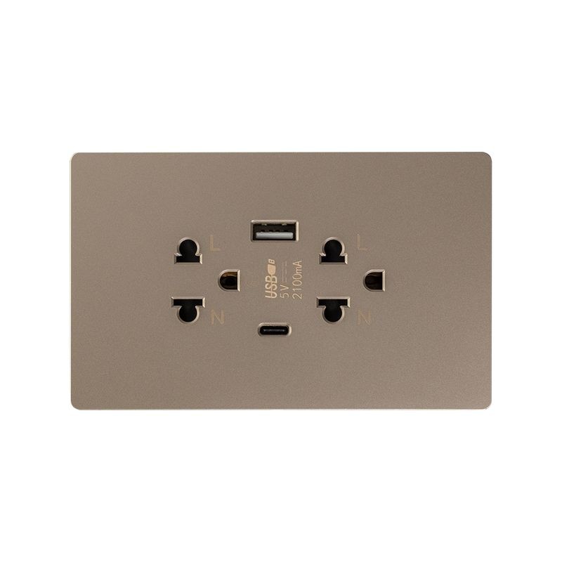 MAX LIGHT TH-FT LAMOUR เต้ารับ+USB+C FS-SUSBC20เบจ