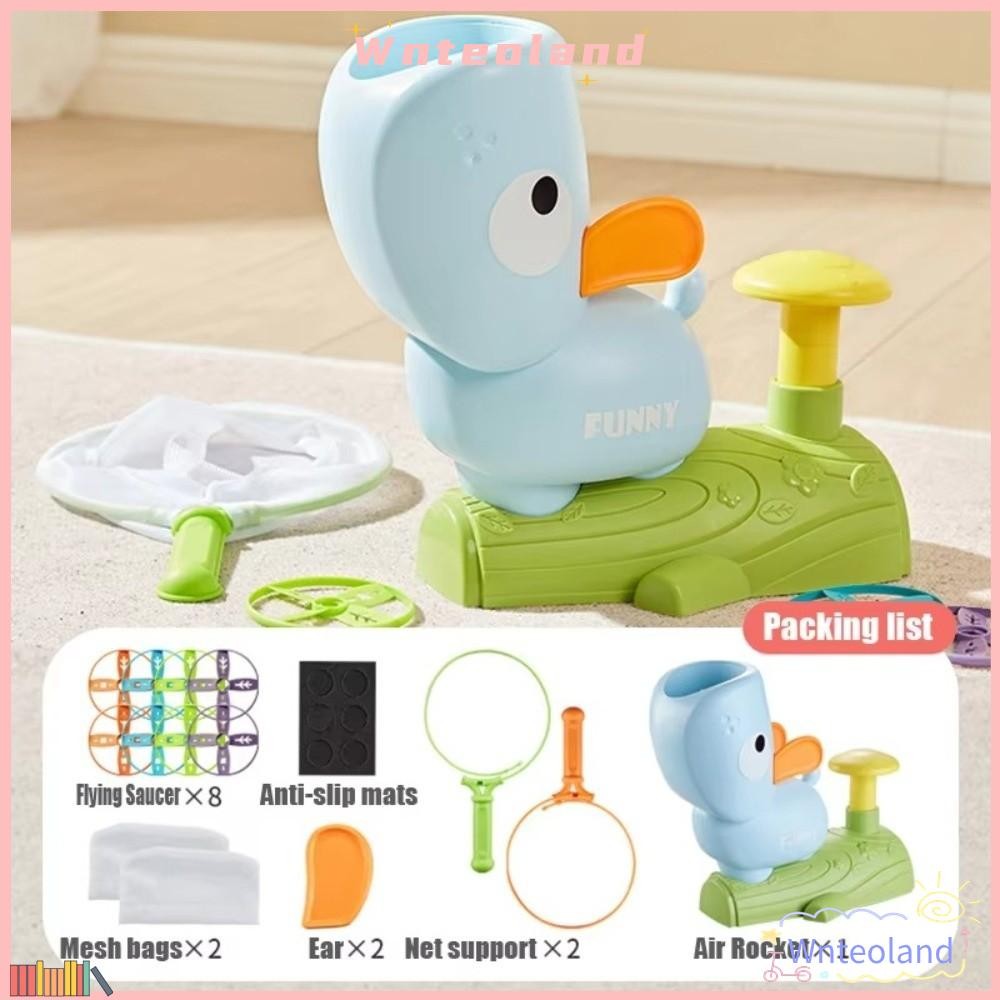 WNTEOLAND Disc Flying Game, Air Disc Flying Game Flying Air Disc Launcher, กีฬาของเล่นเท้า Launcher 