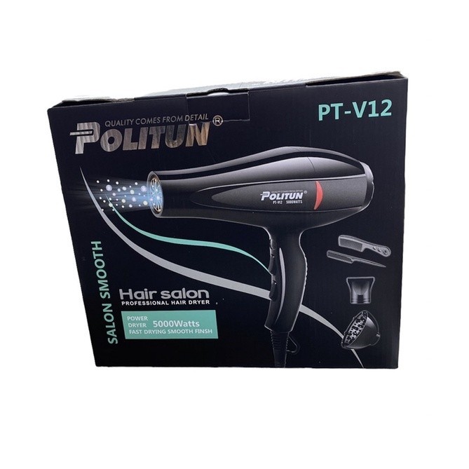 เครื่องเป่าผม politun เทคโนโลยีใหม่ 5000W เครื่องเป่าผม Saloon ลมแรง Pengering Rambut Hairdryer
