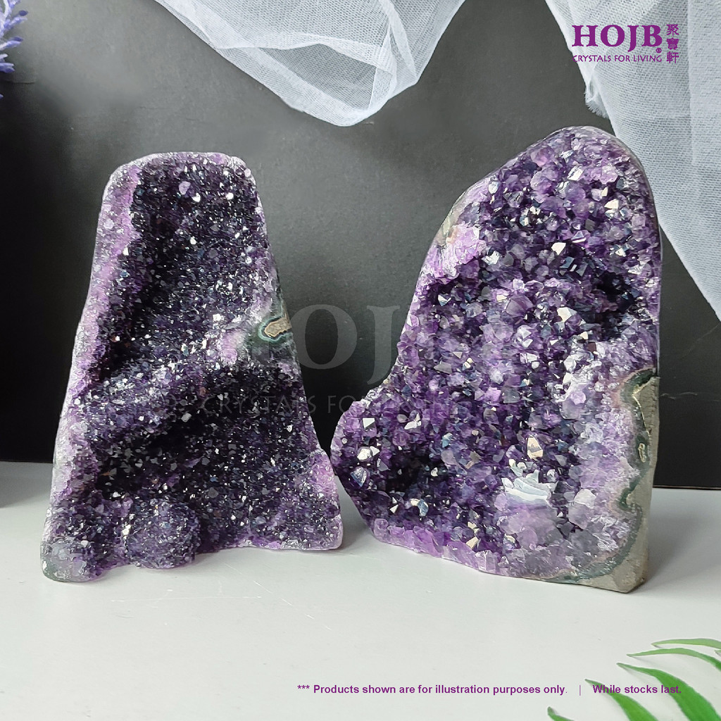 HOJB เกรดยอดนิยม Uruguya Amethyst 6AA คริสตัลดอกไม้ Druze Stone 130-145 มม.สายสวนคริสตัลดอกไม้ 6AA 风