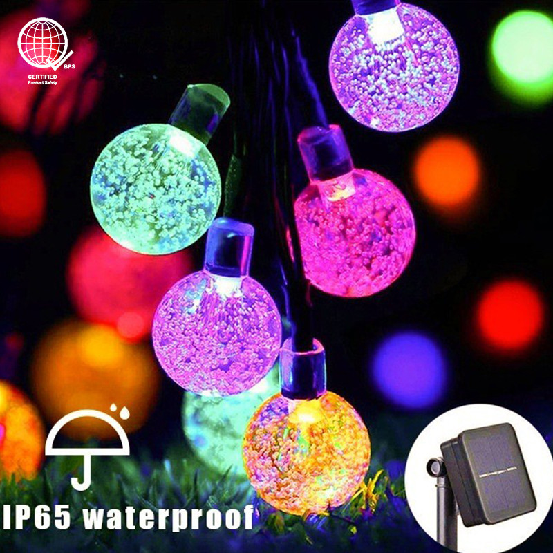 พร้อมสต็อก 7/12M Lampu พลังงานแสงอาทิตย์ Taman คริสตัล Globe ไฟสตริงพลังงานแสงอาทิตย์กลางแจ้งกันน้ํา Fairy ไฟ 8 รุ่น String Light สําหรับ Garden Christmas Party Lampu