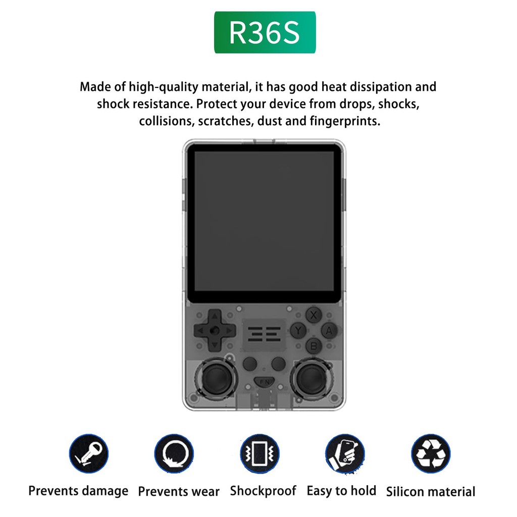 เคส NOUKAJU สําหรับ R36S, เคสเกมคอนโซล, ป้องกันการตก, ป้องกันรอยขีดข่วน, กันกระแทก, ฝาครอบป้องกันซิล