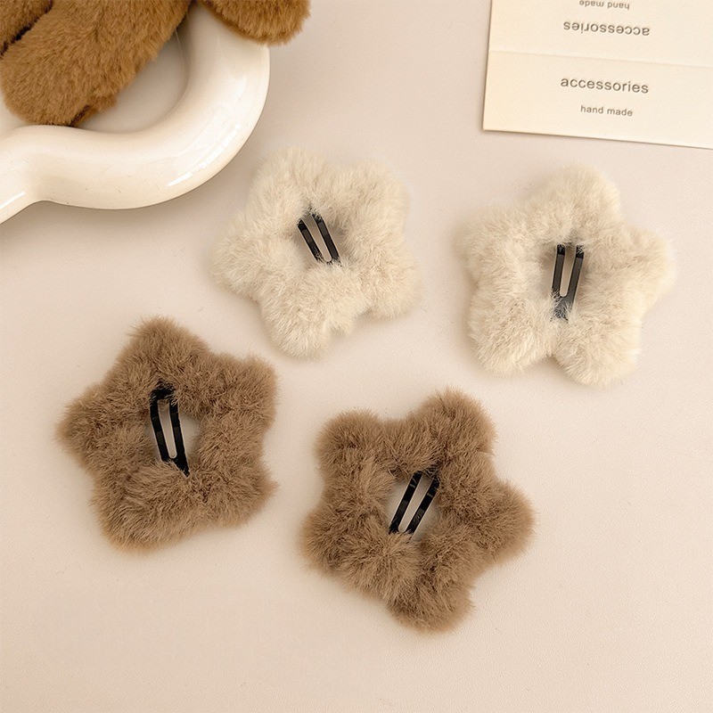 Yeppo - กิ๊บติดผมดาวขนนุ่มแฟชั่นสตรีเครื่องประดับผม Tiptop น่ารัก Headwear