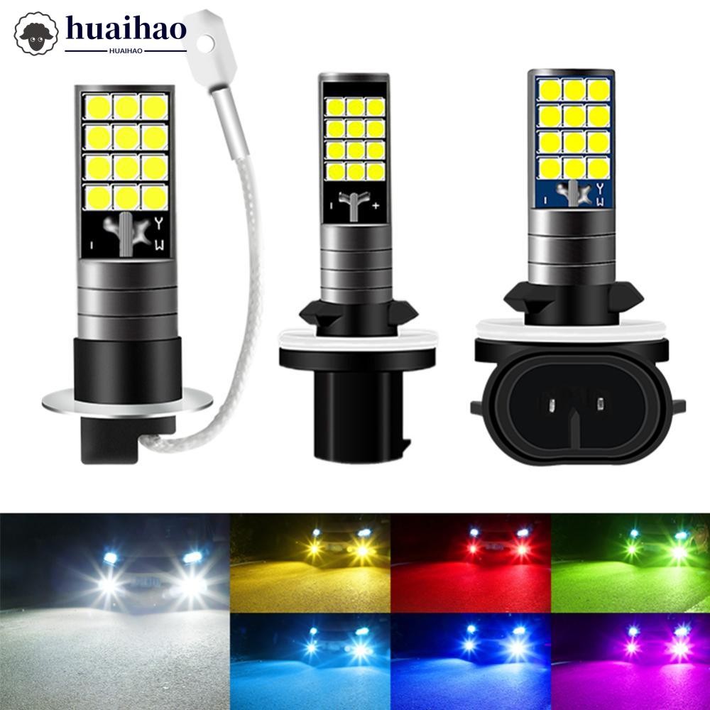 HUAIHAO 1 PC 800 881 H3 ไฟหน้ารถหลอดไฟ LED โคมไฟ LED ชิป 3030 หมอก High Beam DRL Light 12V 6500K สีขาวโคมไฟอัตโนมัติ L6Y3