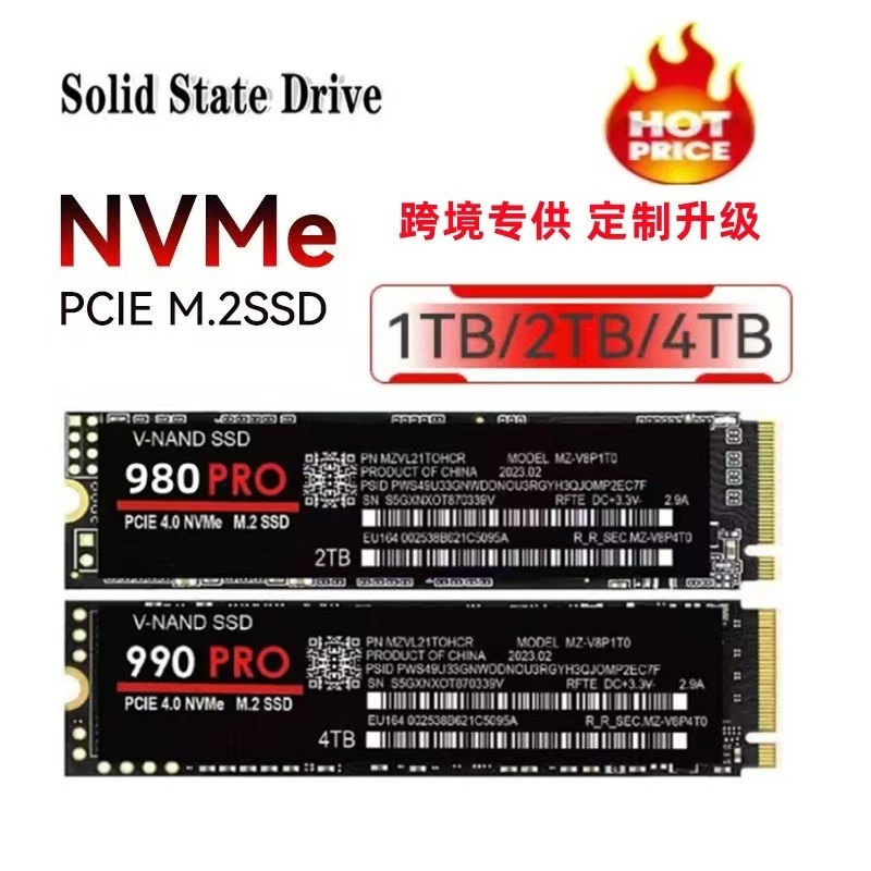 NvMe990pro SSD ความเร็วสูง M.2 980pro 970EVOPlus ไดรฟ์โซลิดสเตต 1TB2TB4TB