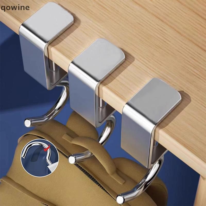 [qowine] Punch-free Bag Hook Student Desk Side Bag Handbag Holders Multi-functional Table Hook TH
