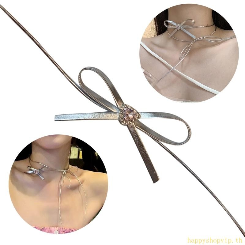 สร้อยคองูโซ่หัวใจ HSV Elegant Bowknot สำหรับผู้หญิง