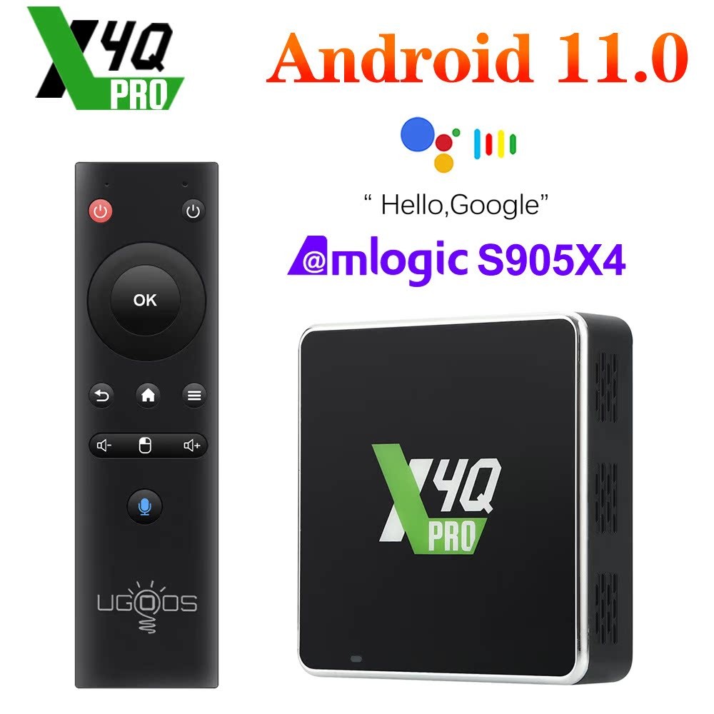 UGOOS X4Q TVBox Android11 กล่องทีวีด้านบน Amlogic S905X4