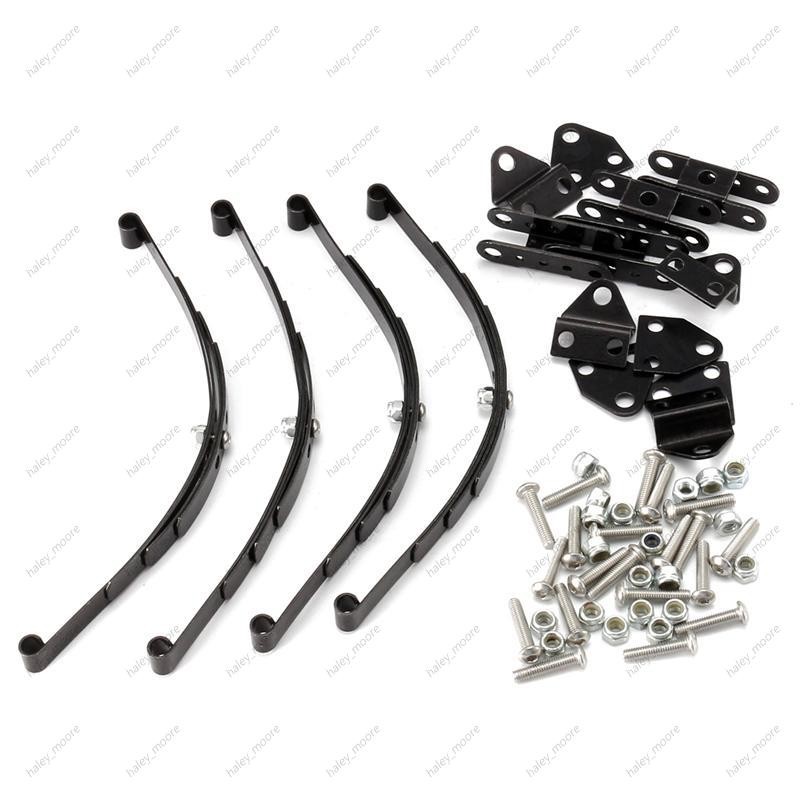 [ส่วนลด H]4 ชิ้น 1/10 Leaf Springs ชุด HighLift แชสซีสําหรับ 1/10 D90 RC Crawler อะไหล่รถยนต์สีดํา