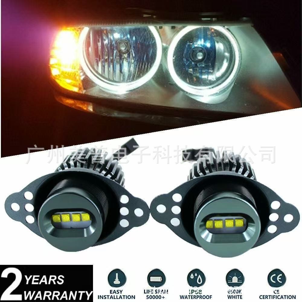 E91 Angel Eye ไฟตัดหมอกไฟหน้า E90 318i F80 4LED โคมไฟม้า Angel Eye ไฟหน้าถอดรหัสไฟวิ่งกลางวัน