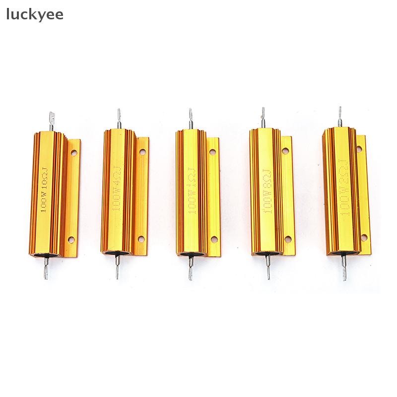 โชคดี  	1/2/4/8/10 Ohm 100W Watt Shell Power Aluminium Housed Case ตัวต้านทาน Wirewound ใหม่ TQ