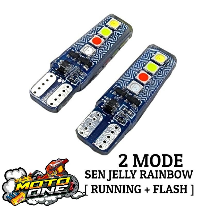 MATA DUSK T10 JELLY 8LED DUSK EYE FLASHING RUNNING RGB SENJA Plug UNIVERSAL T10