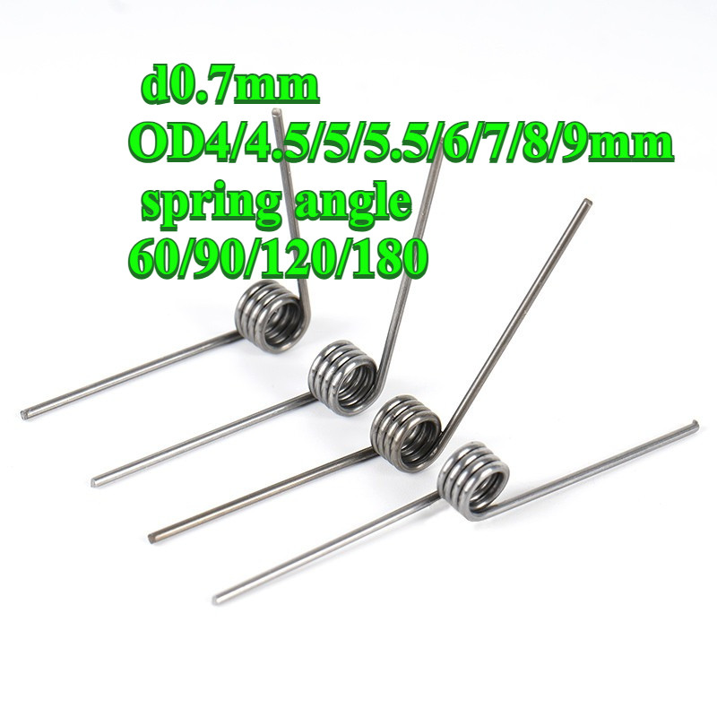 Sus304 d0.7mm OD4/4.5/5/5.5/6/7/8/9mm V-shaped spiral torsion spring angle 60/90/120/180 องศา(PW-JP-